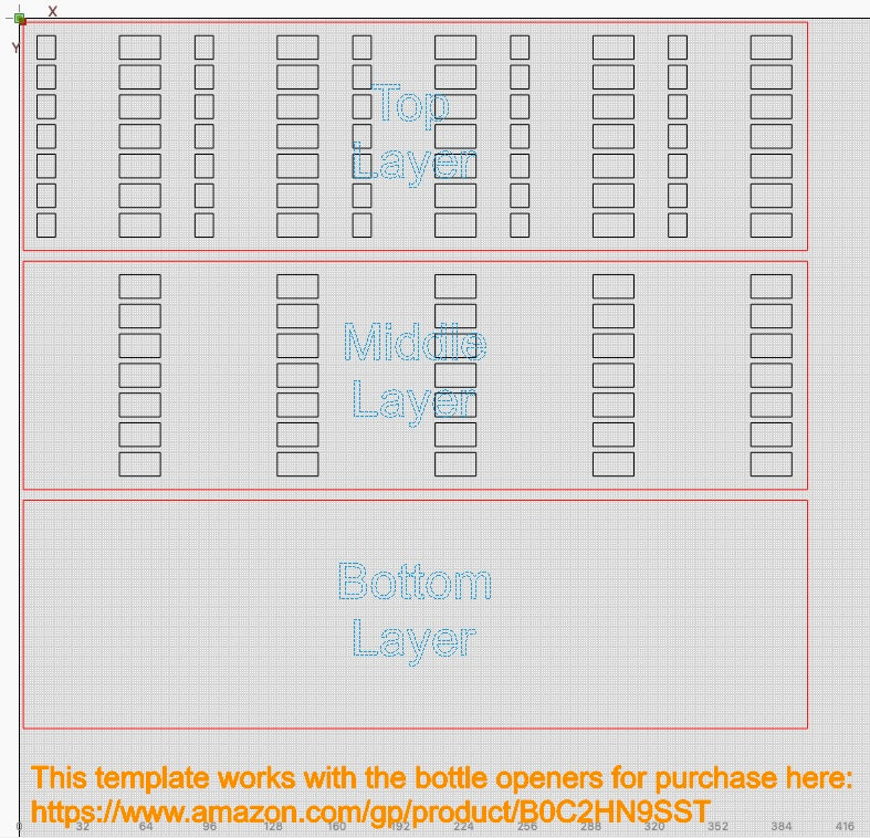 DIY 35 x Bottle Opener Jig for the xTool F1, laser cut from 1/8 inch wood, includes digital files and instructions. Flaschenöffner, abrebote