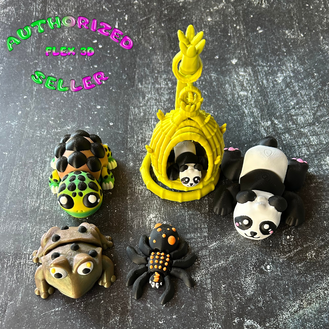Panda Bear Mom and Baby - 3d Printed Fidget Toy
