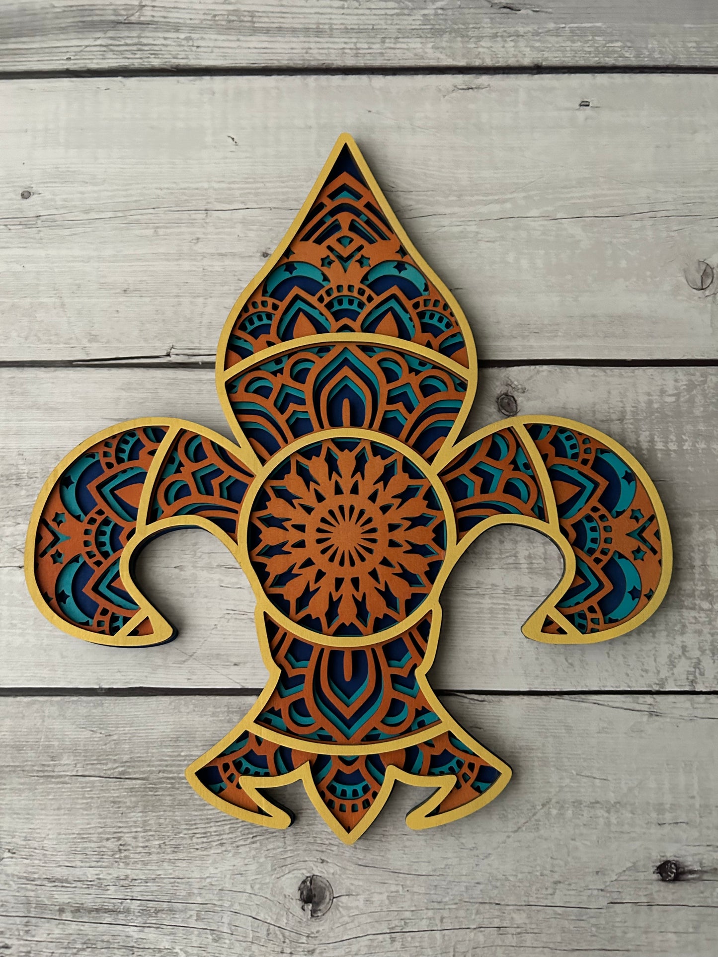 Colorful Mandala Fleur de Lis