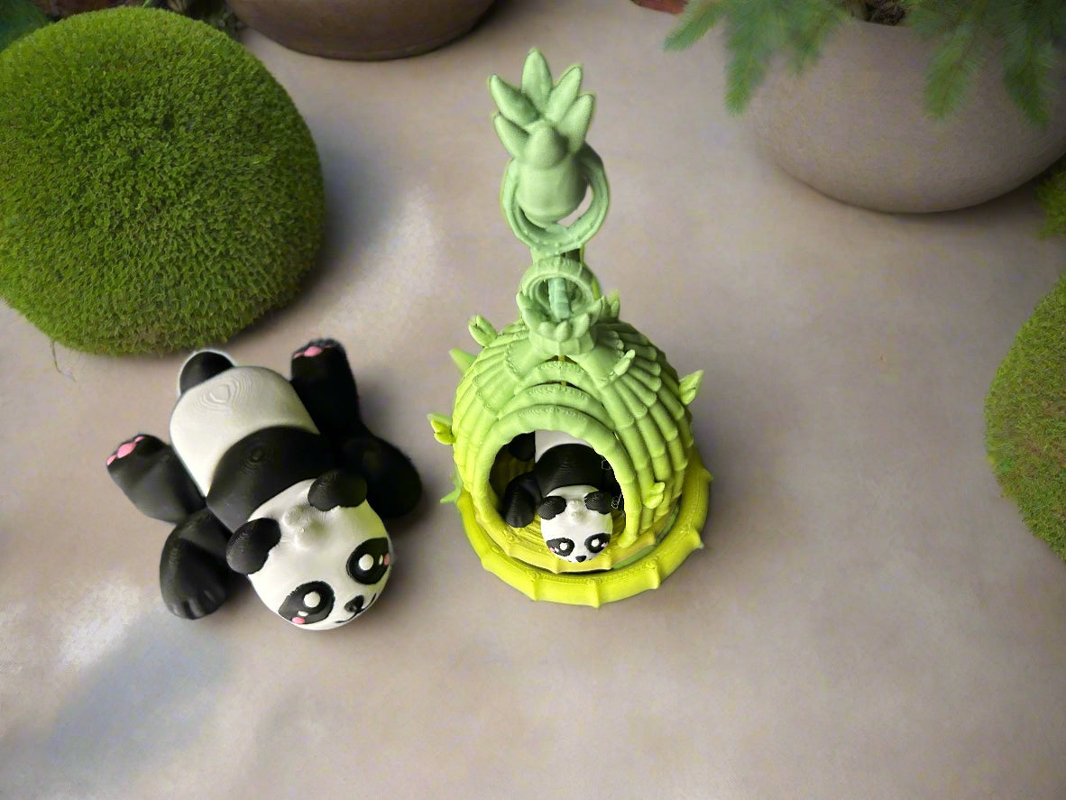 Panda Bear Mom and Baby - 3d Printed Fidget Toy