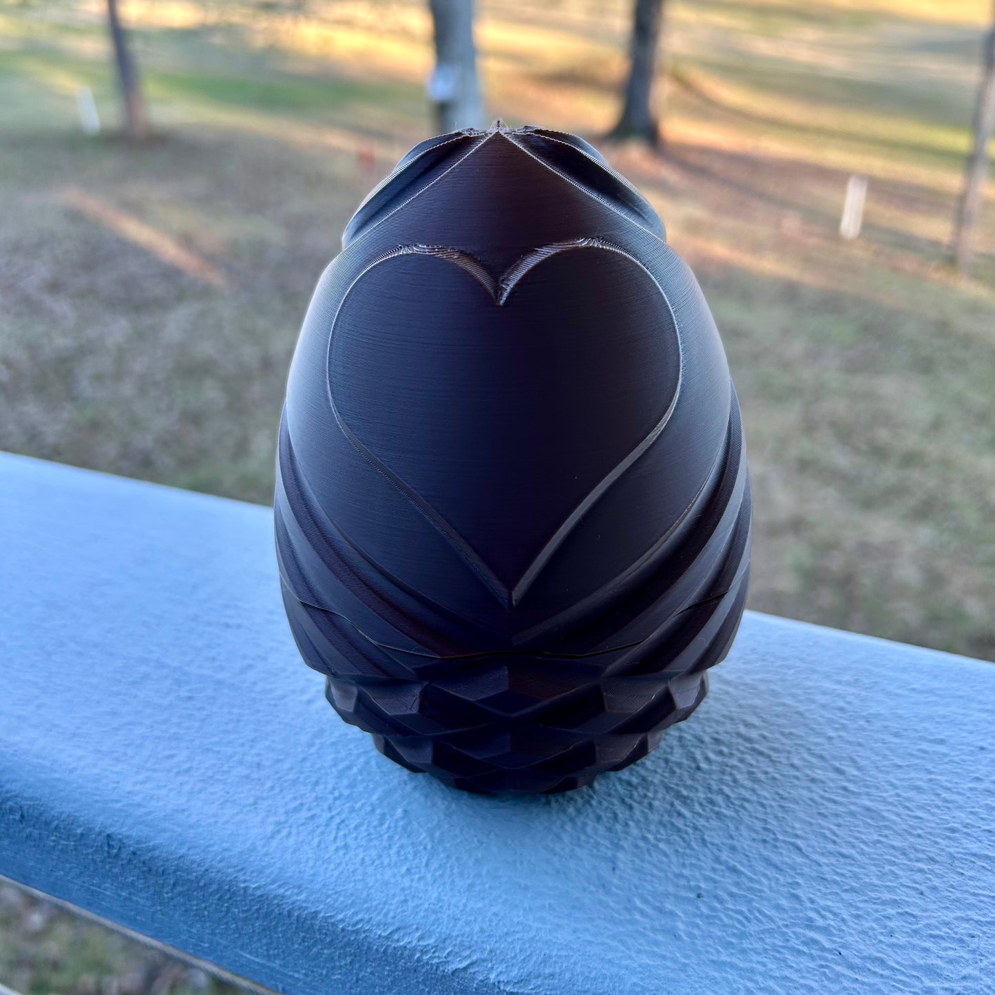 Special Edition Chocolate Spiral Egg - 3D Printed Chocolate-Colored Hollow Eggs; Perfect for Hiding Surprises Inside