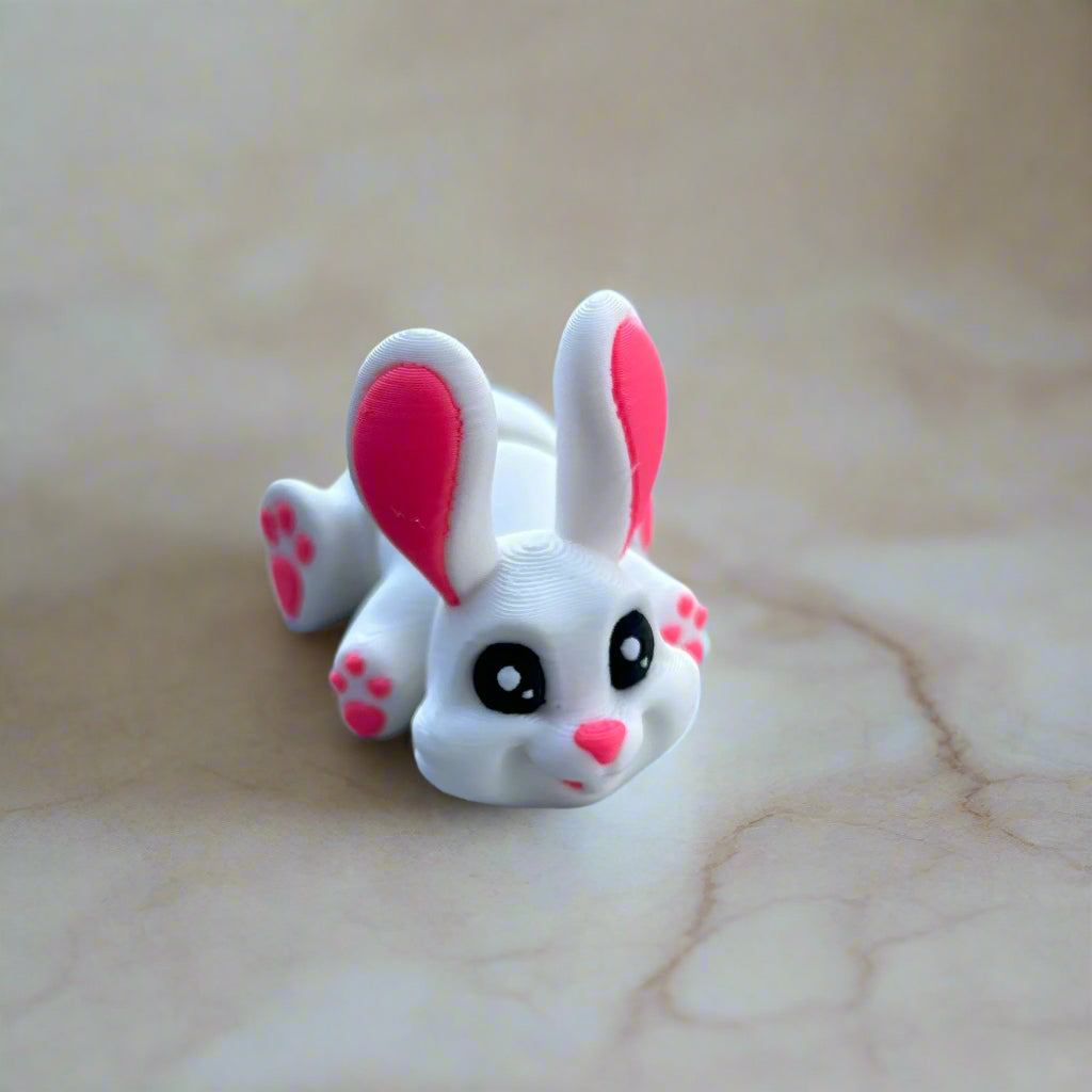 Snow White Bunny - 3d Printed Fidget Toy