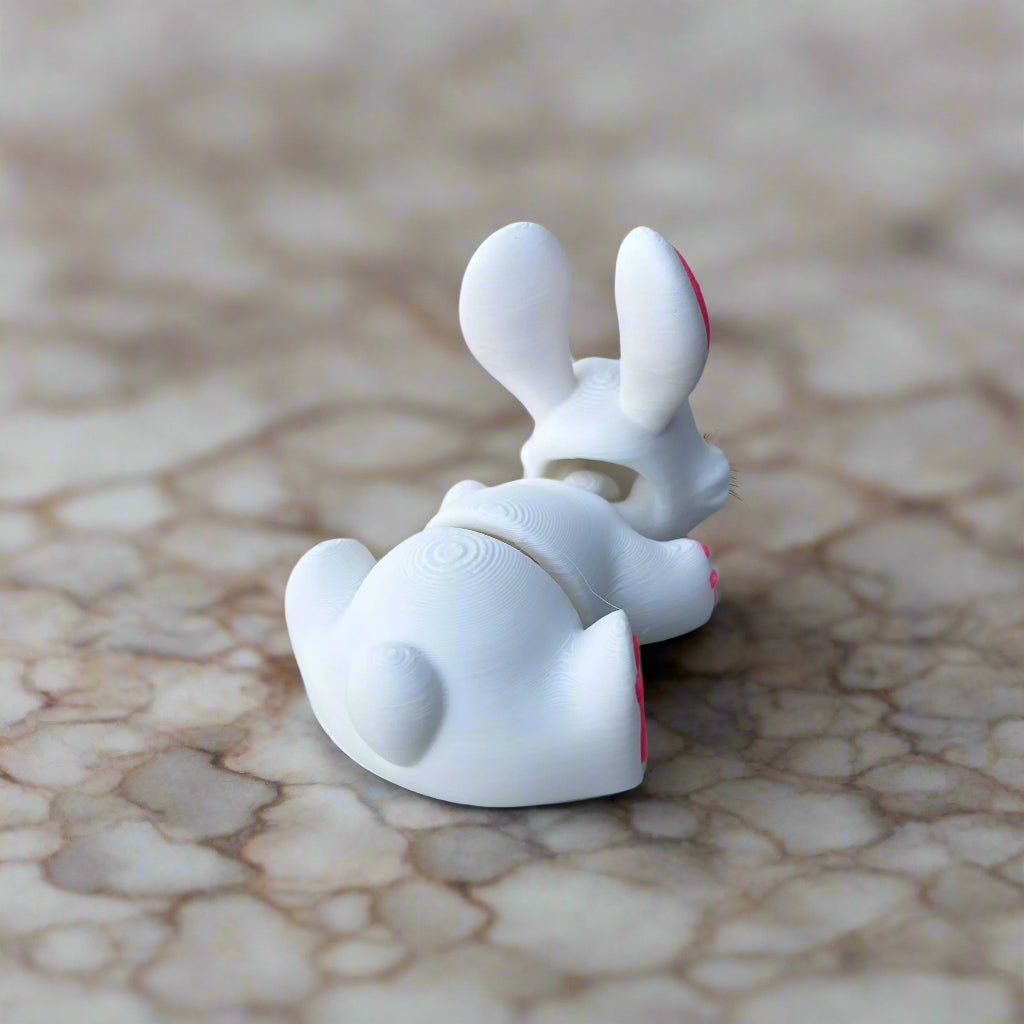 Snow White Bunny - 3d Printed Fidget Toy
