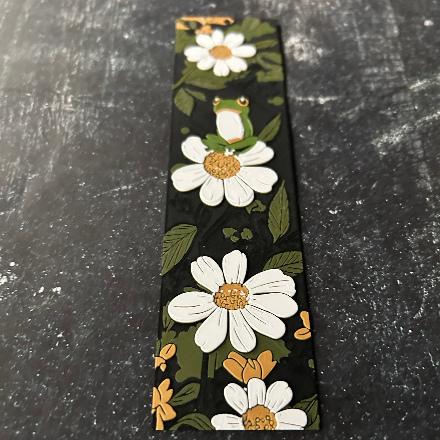 Frog and Flower Scene - 3d Printed Bookmark