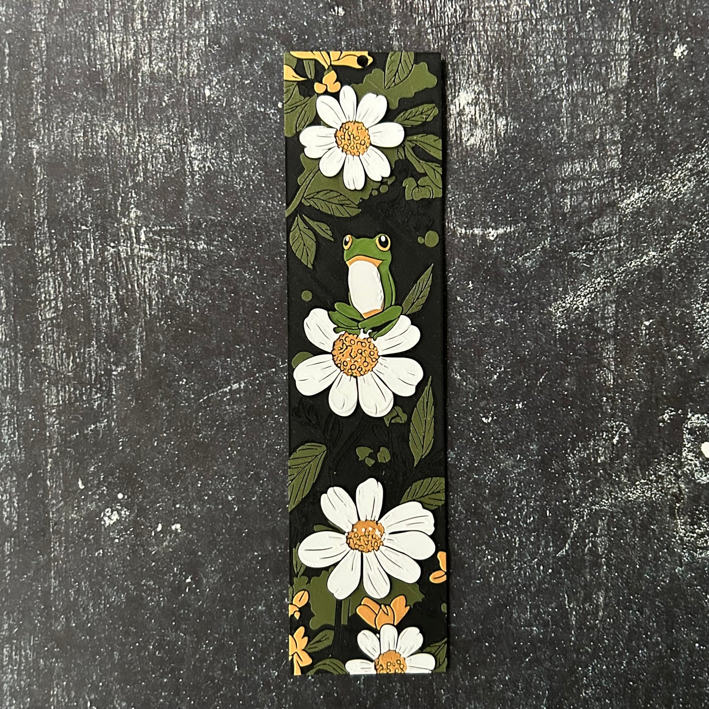 Frog and Flower Scene - 3d Printed Bookmark