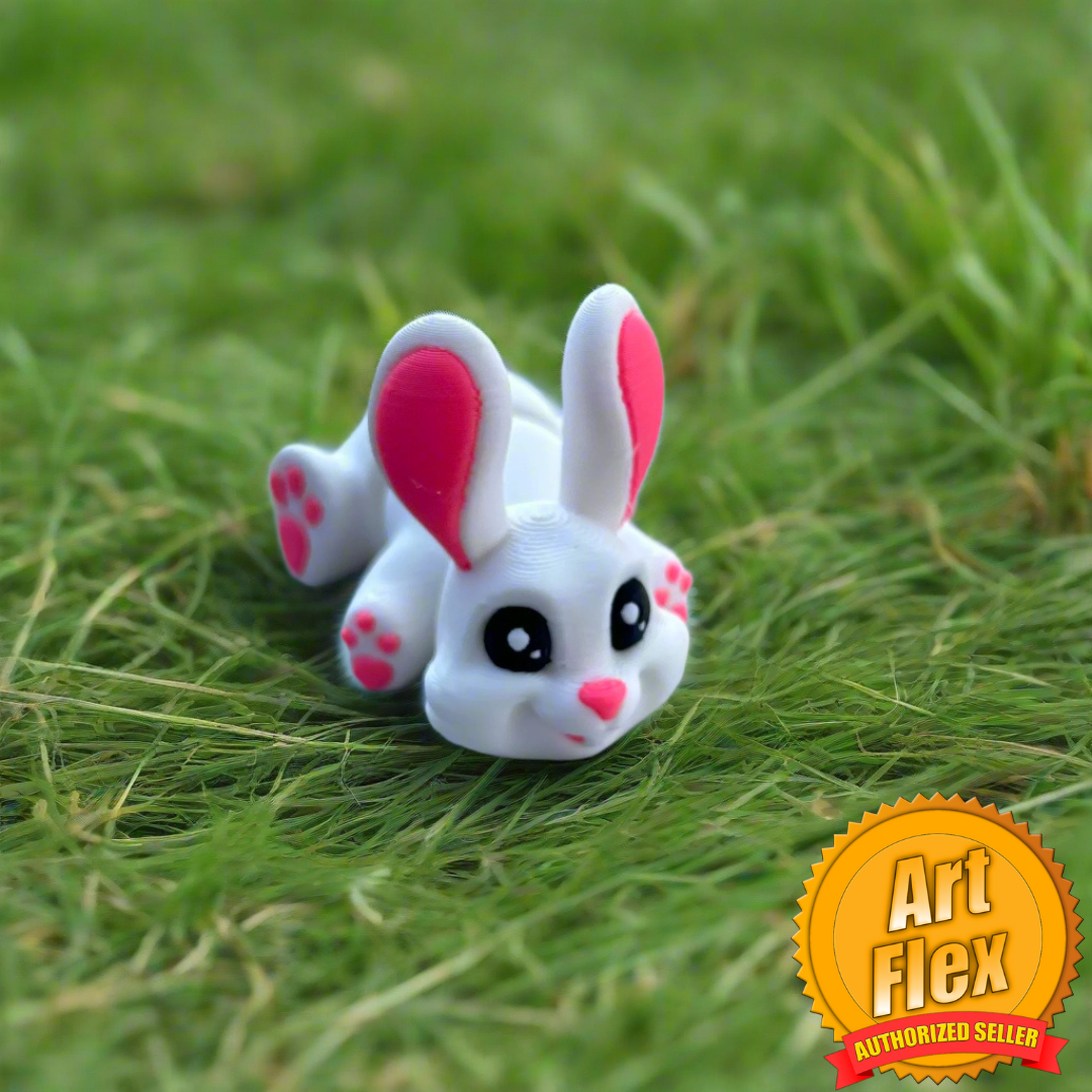 Snow White Bunny - 3d Printed Fidget Toy