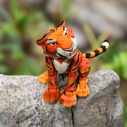 Tiger sitting on a rock
