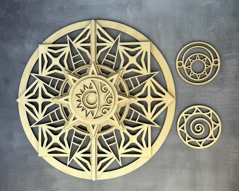 DIY Round - Sun style round, unpainted, unassembled with insert options