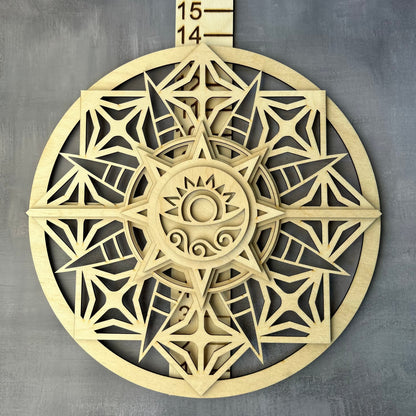 DIY Round - Sun style round, unpainted, unassembled with measurements