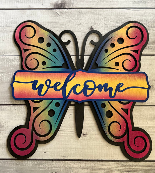Colorful Butterfly Wall Art - Laser cut, multi-layer wood, hand painted, great for any room
