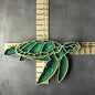 Colorful Sea Turtle, multi-layer, laser cut, small with measurements