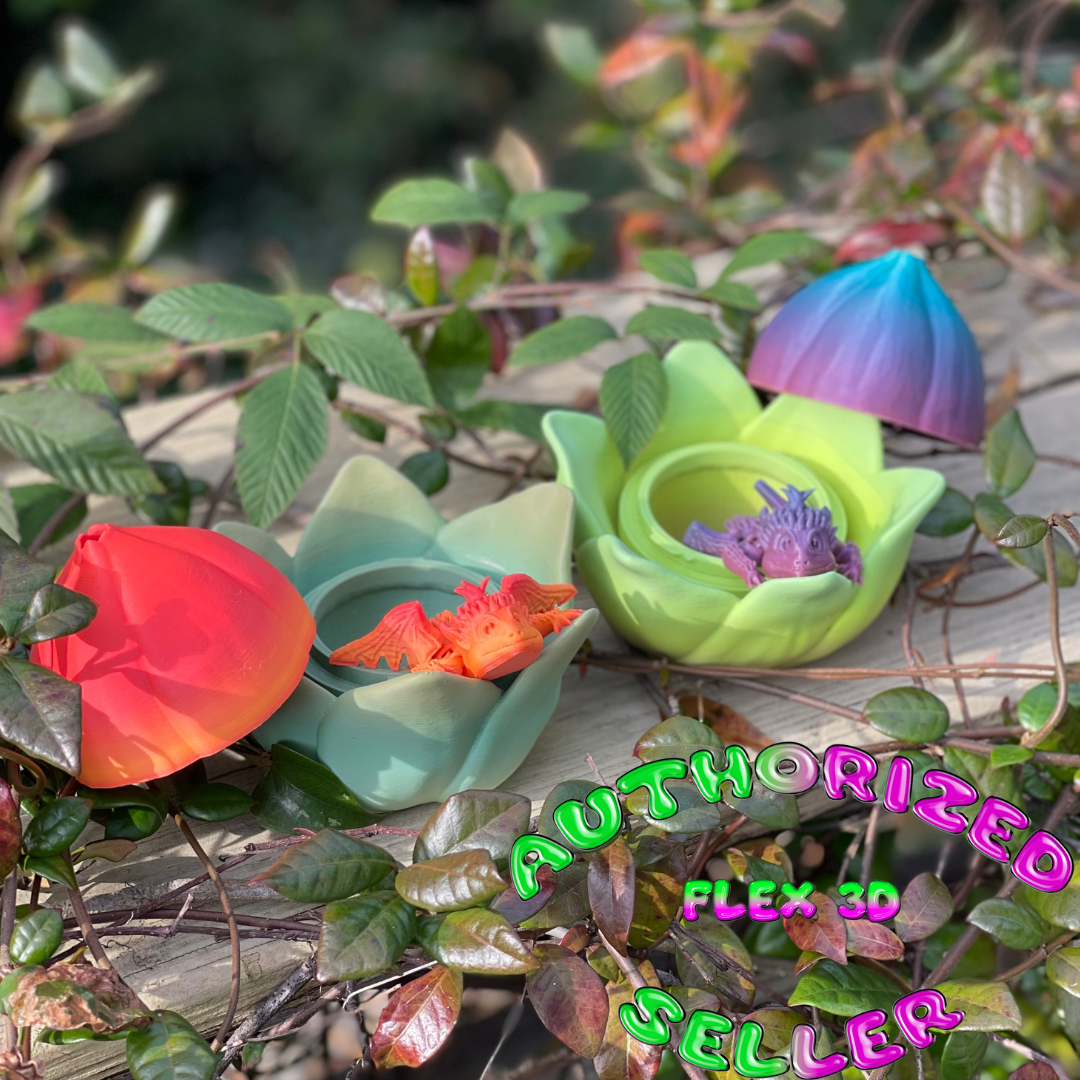 Amazing Dragon Flower Bulb with Dragon - 3d Printed Toy