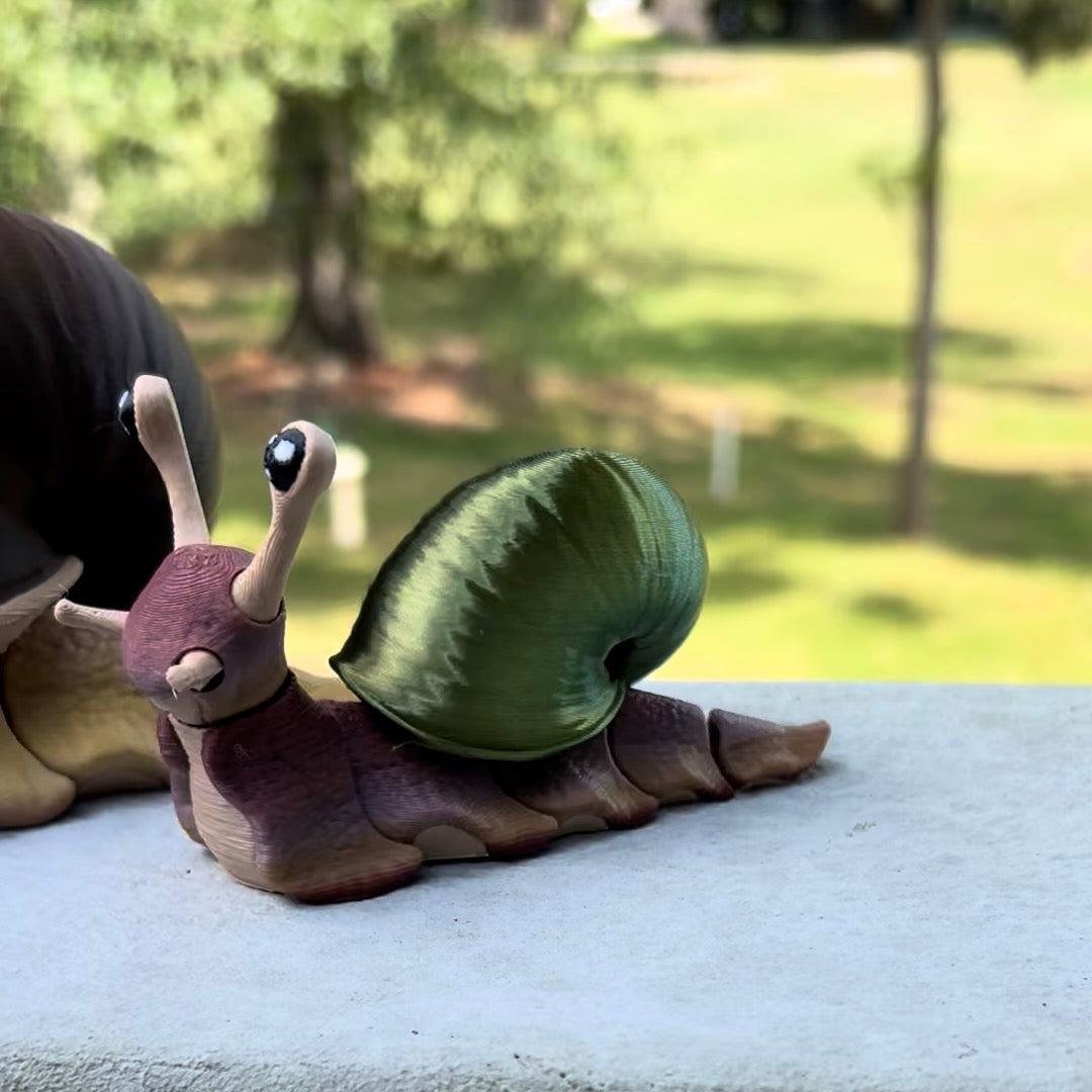 Snail and Slug - 3d Printed Posable Toy
