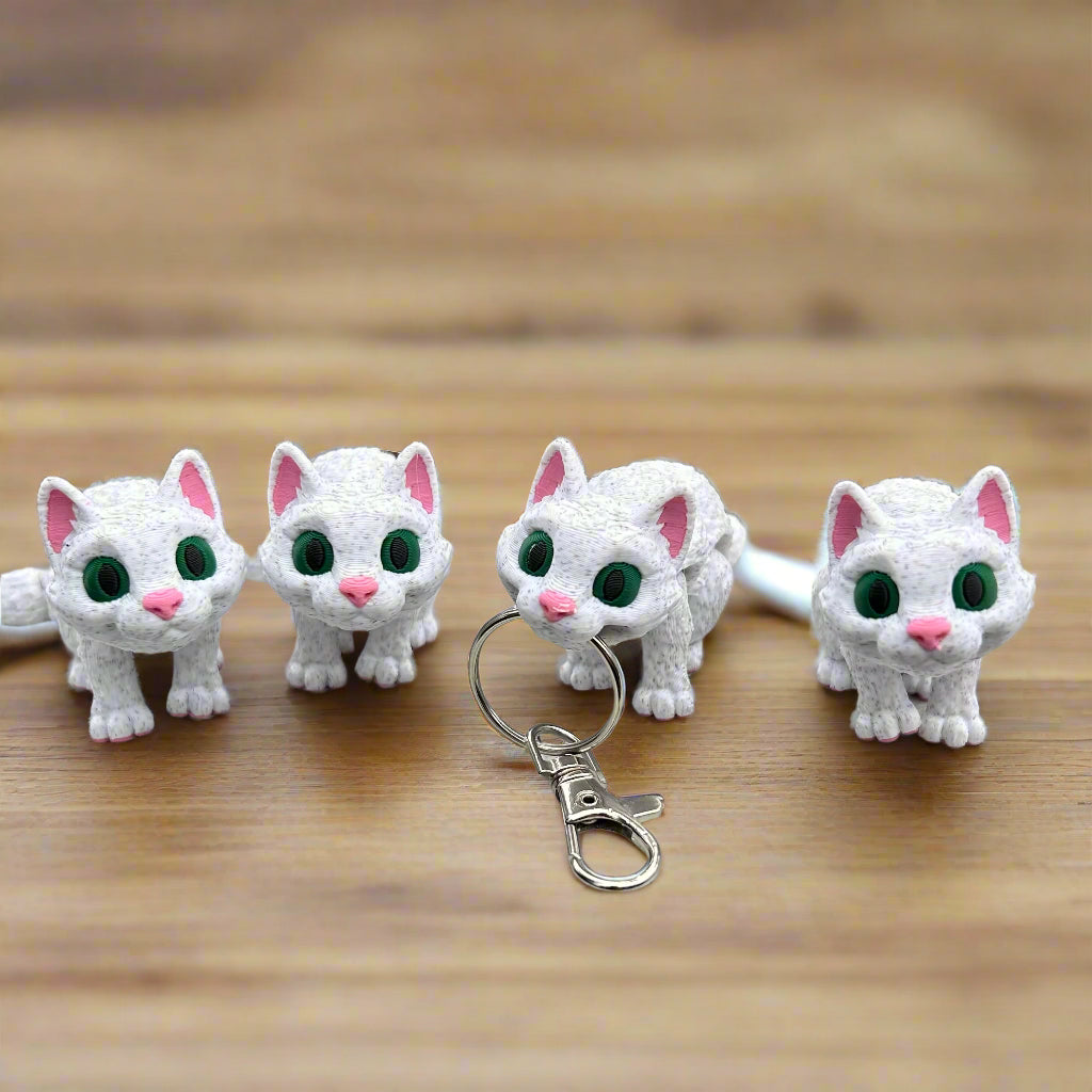 Four white cats