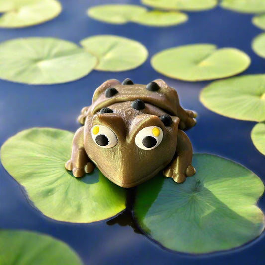 Frog sitting on a lily pad