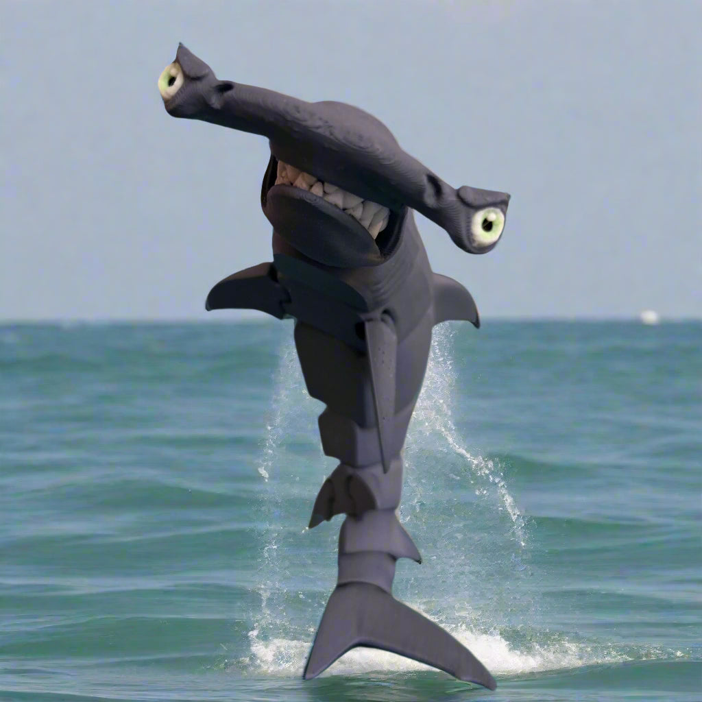 Hammerhead Shark Jumping out of the Ocean