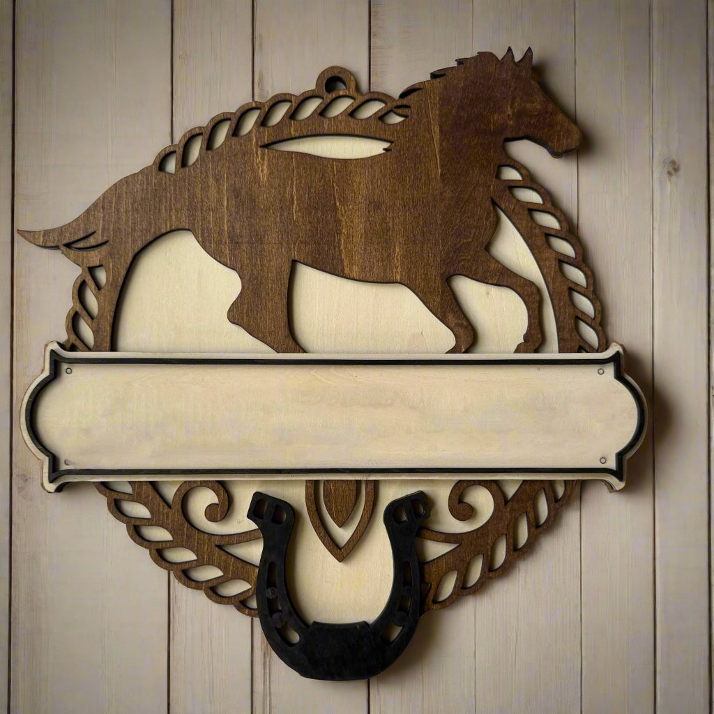 Horse and Rope Name Plate