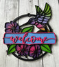 Hummingbird Welcome Sign - Laser cut, multi-layer wood
