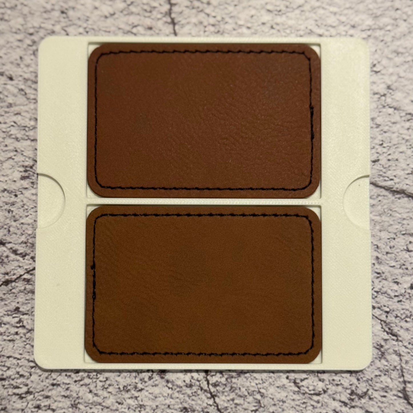 xTool F1 leather patch jig. 3d printed specifically for the xTool F1. An xTool XCS layout file will be provided.