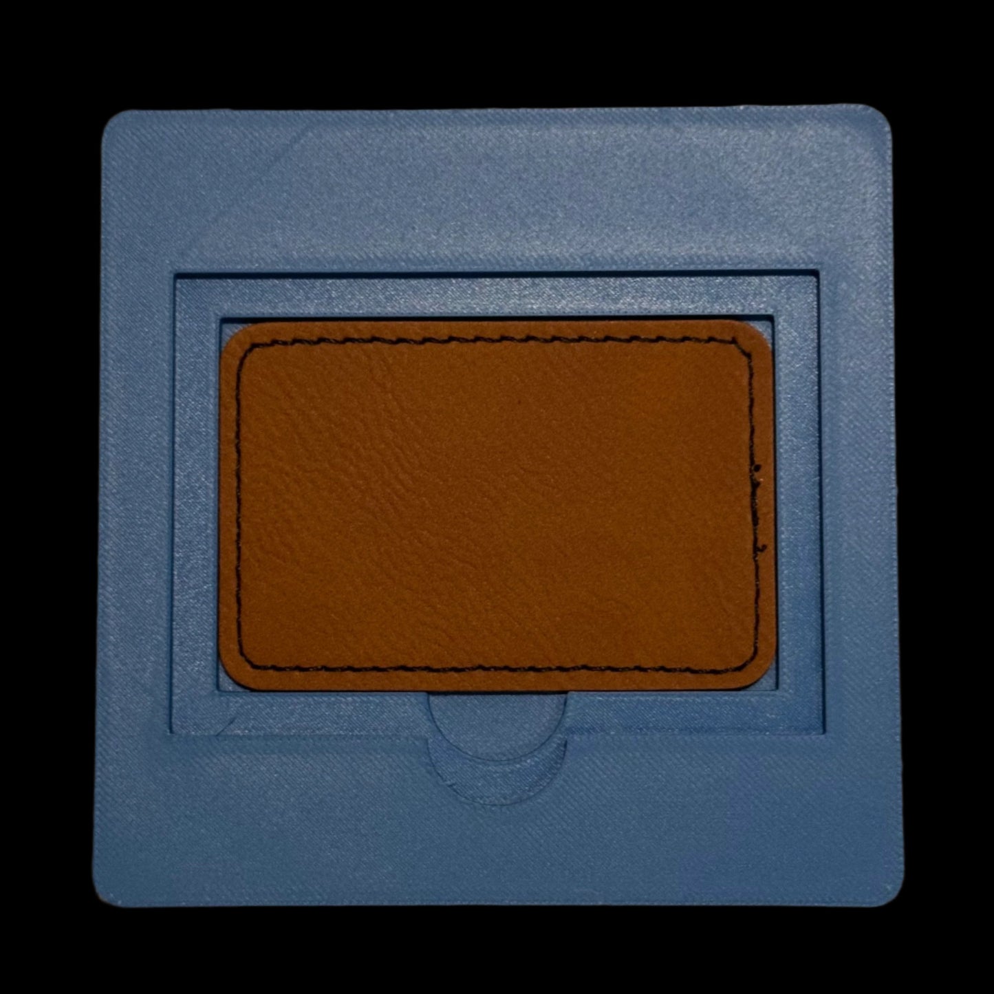 xTool F1 multi-size leather patch jig. 3d printed specifically for the xTool F1. An xTool XCS layout file will be provided.