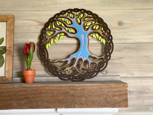 Tree of Life - Laser cut, hand painted and assembled wooden artwork