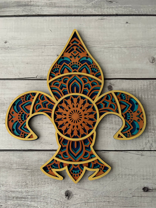 Colorful Mandala Fleur de Lis