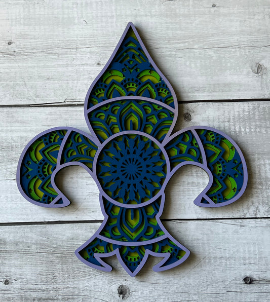 Colorful Mandala Fleur de Lis