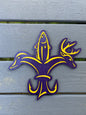 Purple and Gold Sportsman Fleur de Lis - Laser cut, layered design