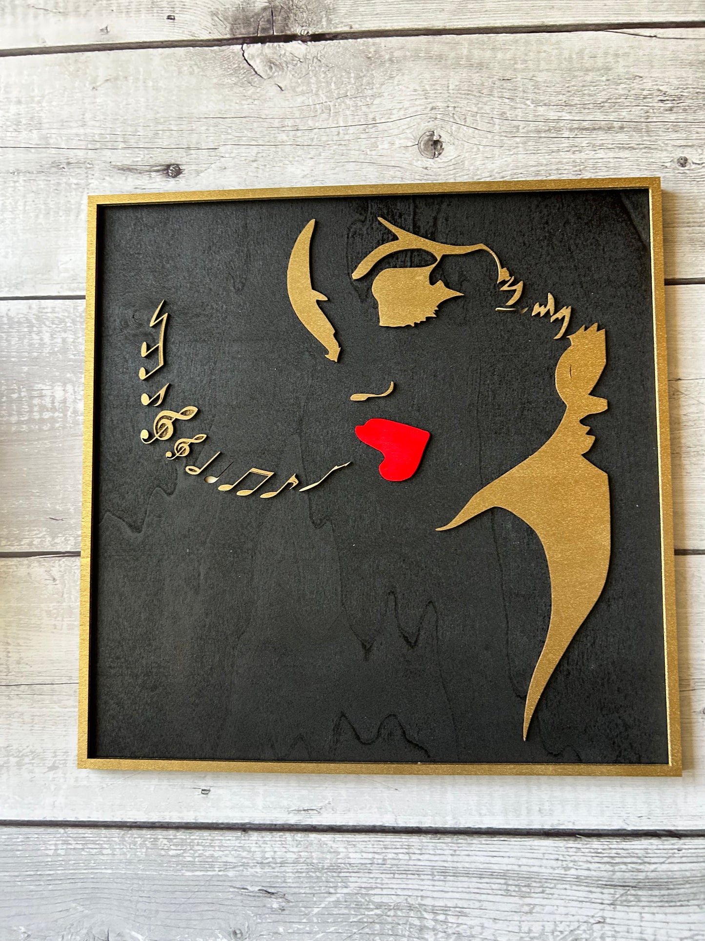 Singer Silhouette - Black and Gold