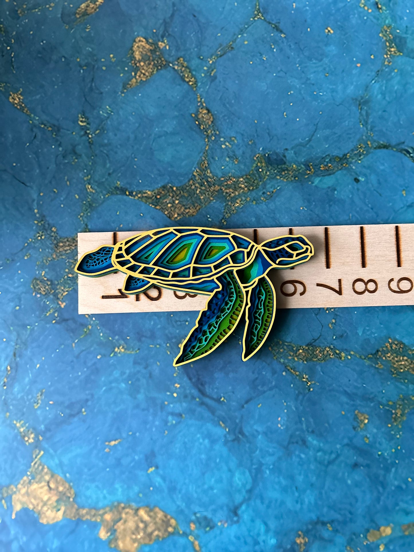Sea Turtle - Laser cut, multi-layer wood, hand painted, great for any room