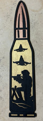 Military Memorabilia - Laser cut wood cartridges