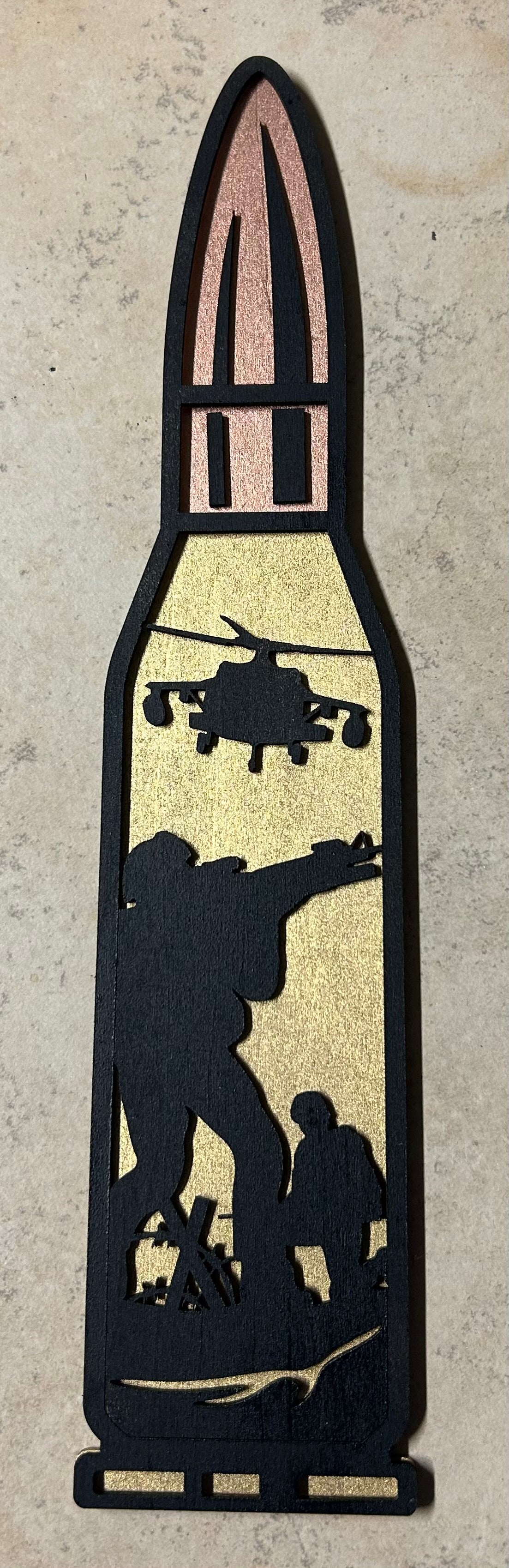 Military Memorabilia - Laser cut wood cartridges