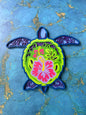 Sea Turtle - Bright colors, laser cut, multi-layer wood, hand painted, great for any room
