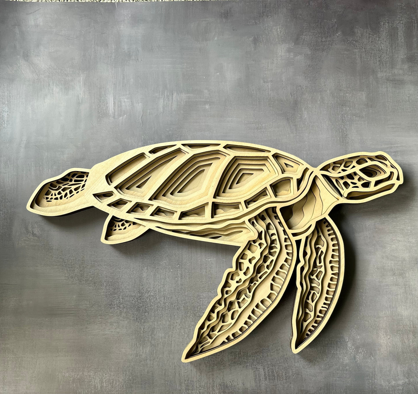 Sea Turtle - Laser cut, multi-layer wood, hand painted, great for any room