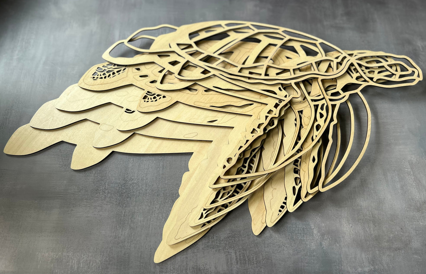 Sea Turtle - Laser cut, multi-layer wood, hand painted, great for any room