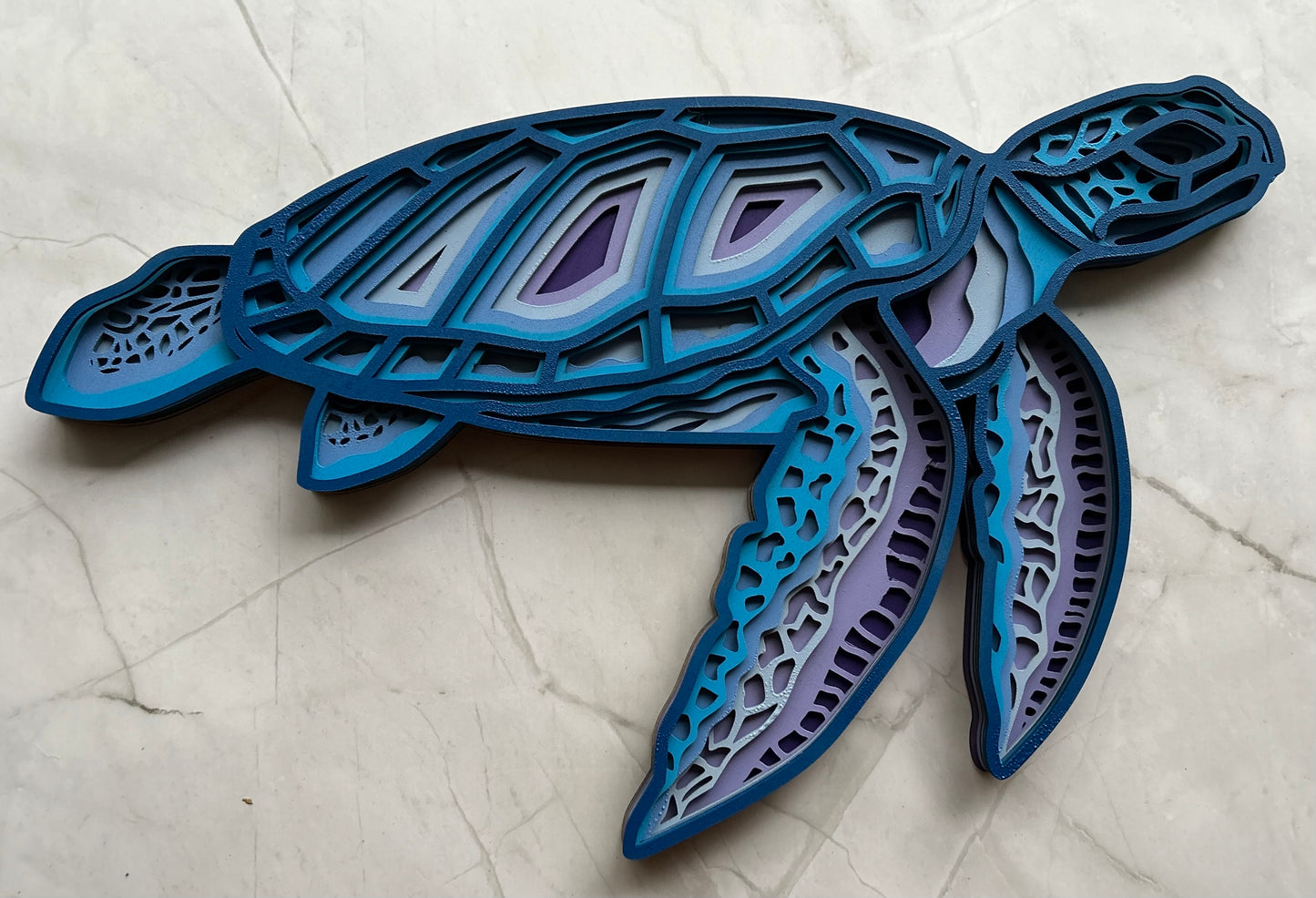 Sea Turtle - Laser cut, multi-layer wood, hand painted, great for any room