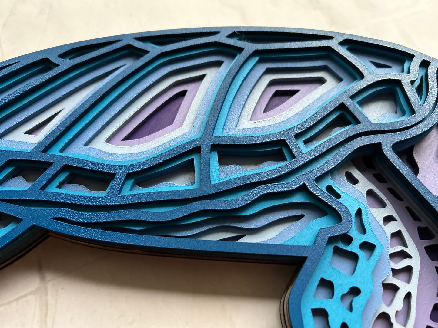 Sea Turtle - Laser cut, multi-layer wood, hand painted, great for any room