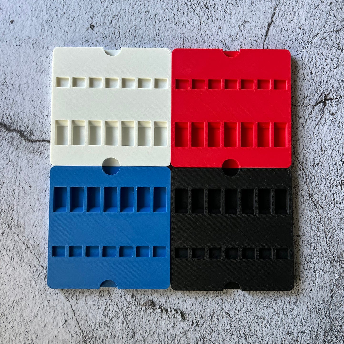 xTool F1 Bottle Opener Jig for up to seven openers. 3d printed specifically for the xTool F1. An xTool XCS layout file is provided as part of the purchase.