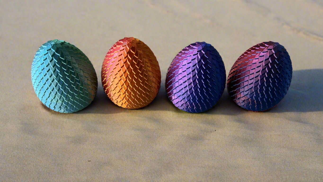 Dragon Eggs - 3D Printed With Many Dazzling Colors In Multiple Sizes