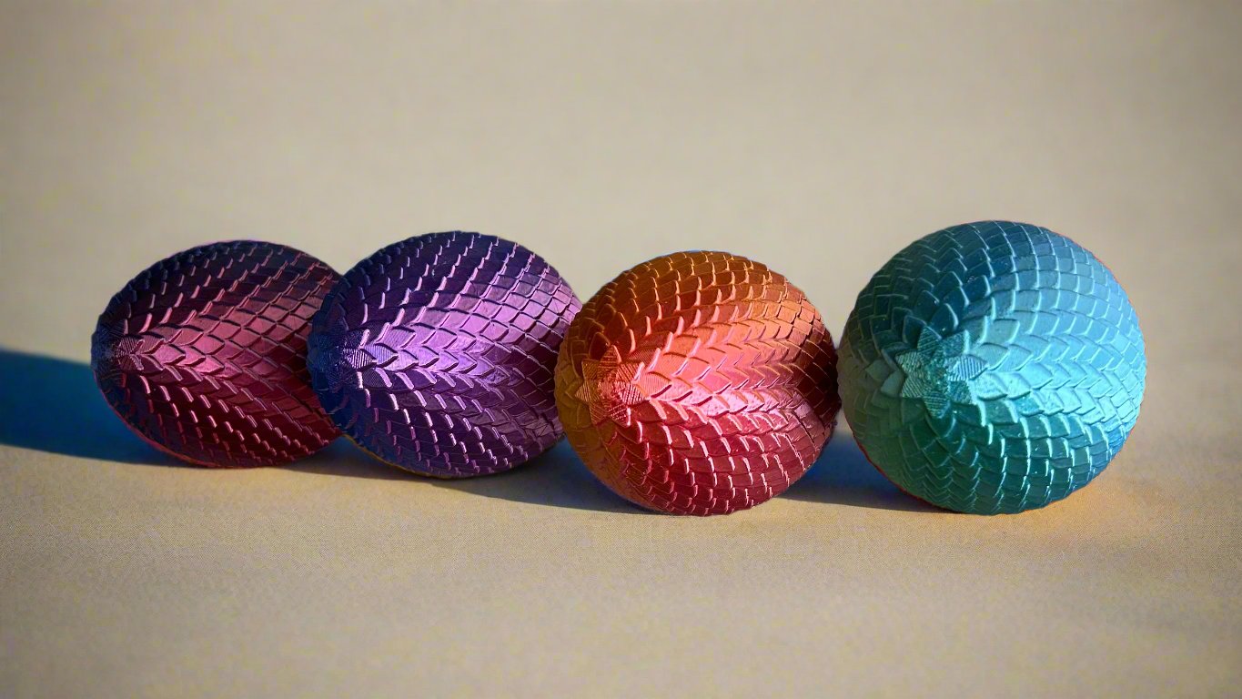 Dragon Eggs - 3D Printed With Many Dazzling Colors In Multiple Sizes