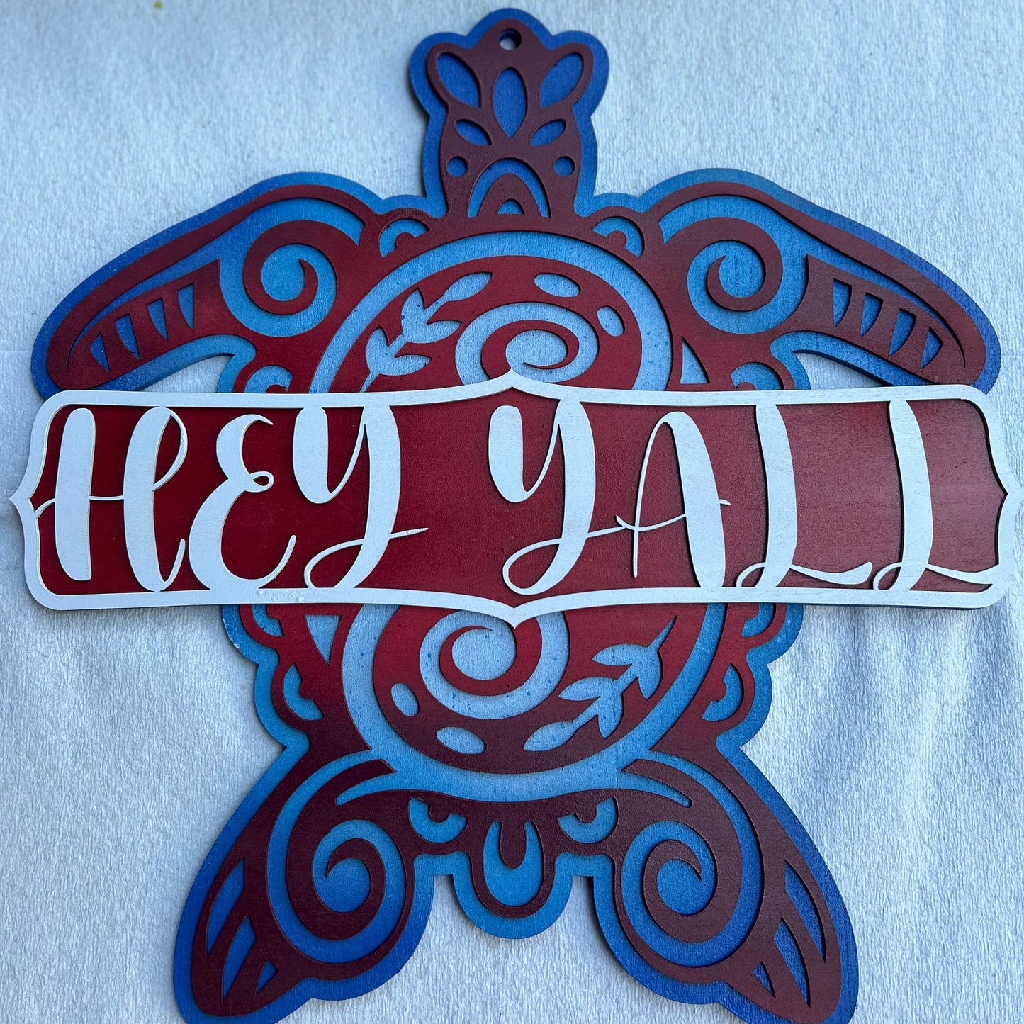 Sea Turtle - Laser cut, multi-layer wood, hand painted, great for any room