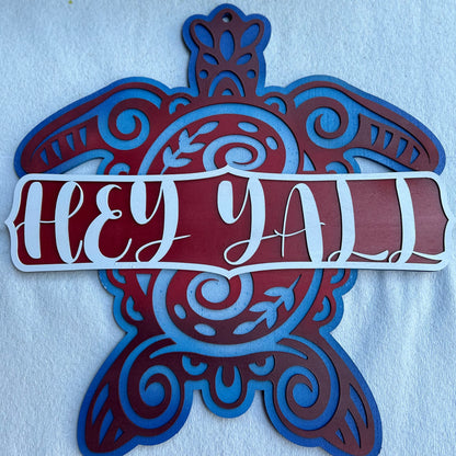 Sea Turtle - Laser cut, multi-layer wood, hand painted, great for any room
