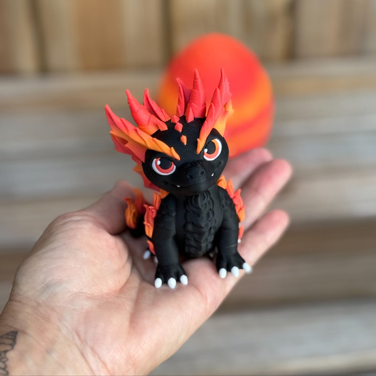 Amazing Dragon Egg with Dragon and Stand - Multi-Color 3d Print