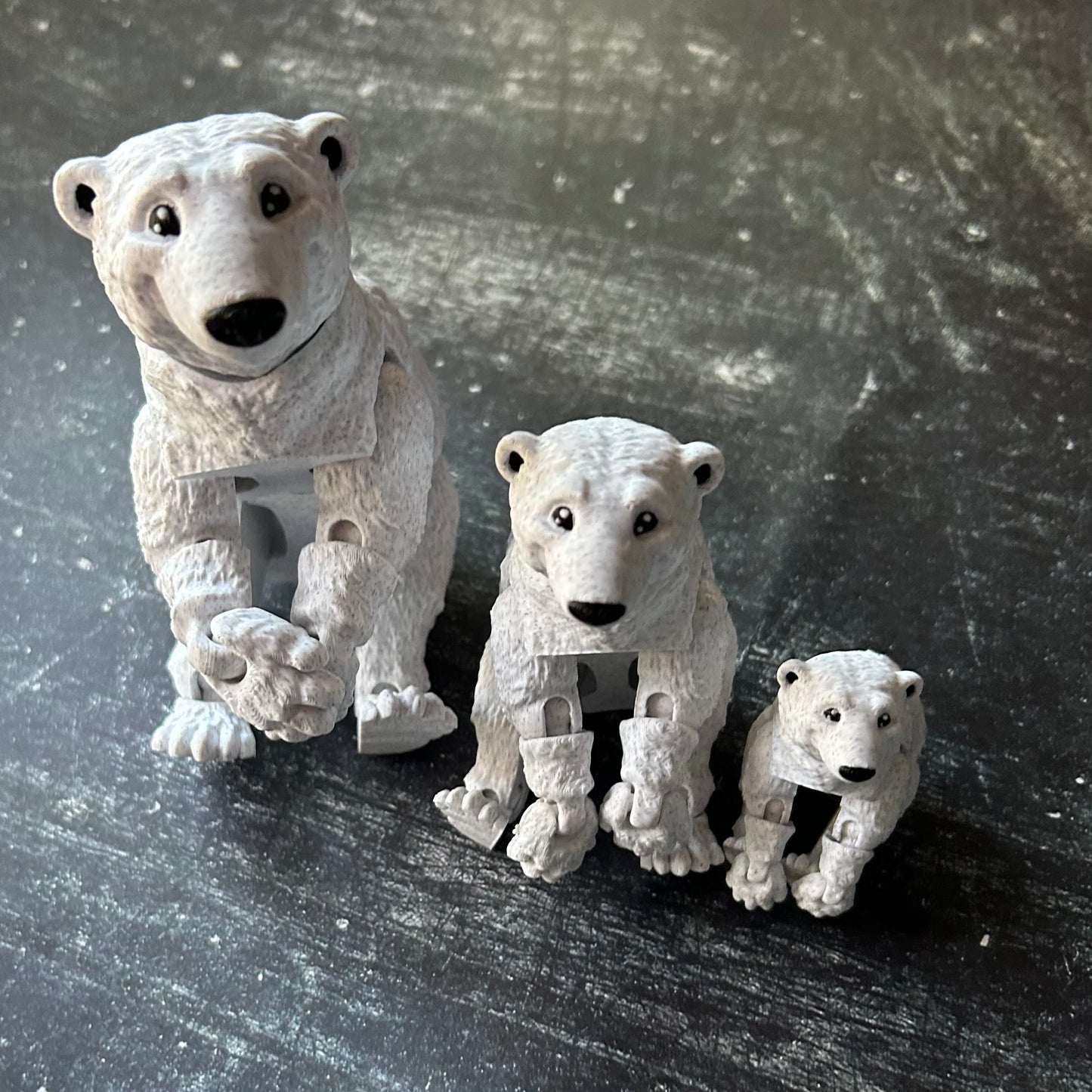 Smiling Polar Bear - 3d Printed Posable Toy