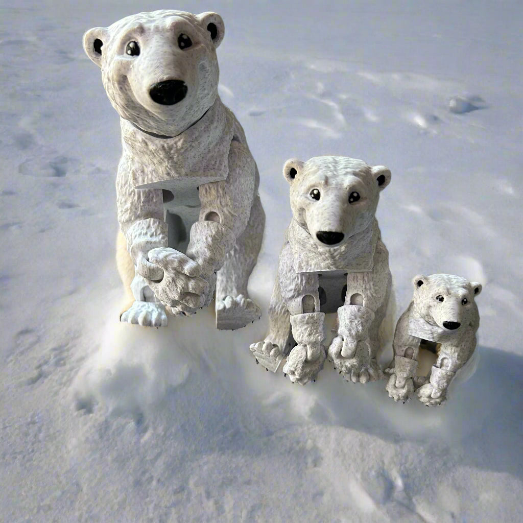 Smiling Polar Bear - 3d Printed Posable Toy