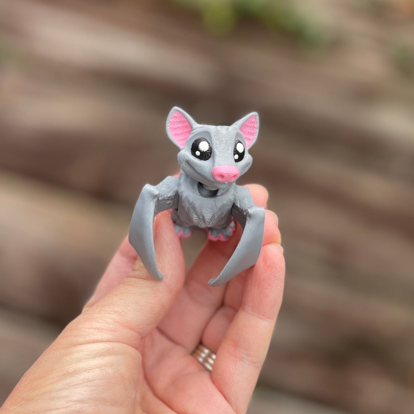Smiling Miniature Bat - 3d Printed Toy