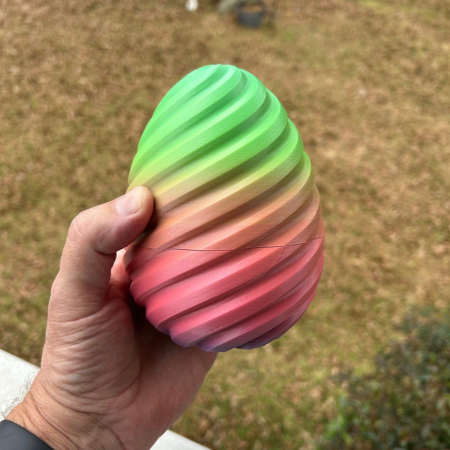 Spiral Eggs - 3D Printed Multi-Colored Hollow Eggs; Perfect for Hiding Surprises Inside