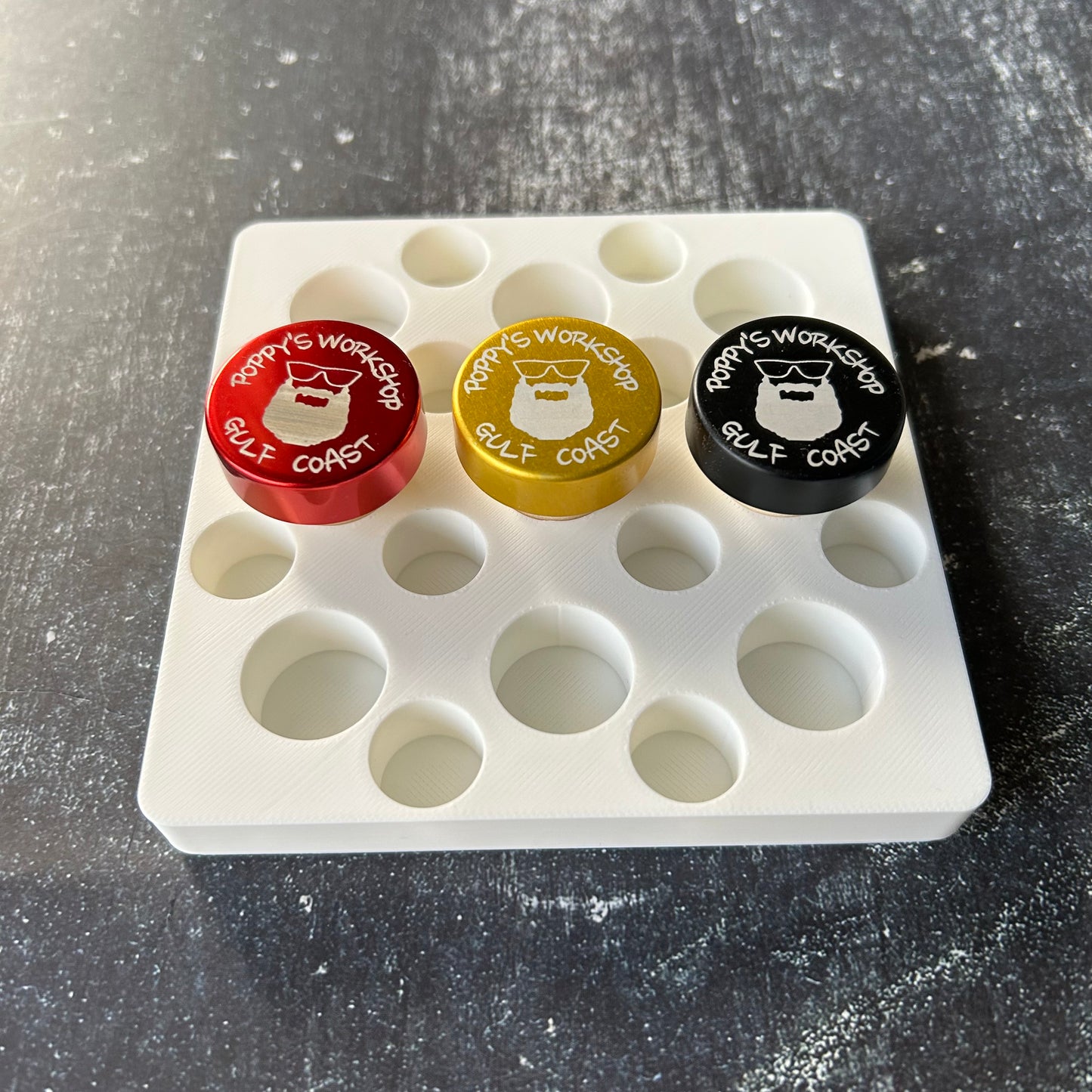 xTool F1 bottle stopper engraving jig. 3d printed specifically for the xTool F1. An xTool XCS layout file will be provided.