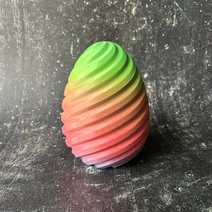 Spiral Eggs - 3D Printed Multi-Colored Hollow Eggs; Perfect for Hiding Surprises Inside