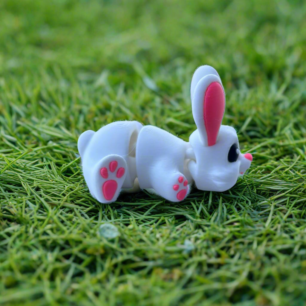 Snow White Bunny - 3d Printed Fidget Toy